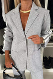 Women - Full Size Contrast Lapel Collar Top and Pants Set