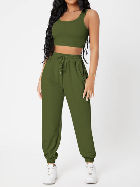 Women Apparel_#MGO Wide Strap Top and Drawstring Joggers Set