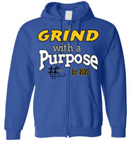 GRIND with a Purpose (YELLOW & White PRINT) Zipper Hoodie