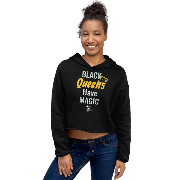 Women Apparel_Crop Hoodie "Black Queens have Magic"